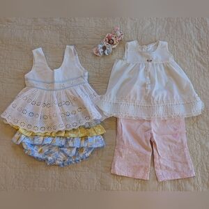Vintage Baby Easter Pastel Spring Summer Cottagecore Fairycore Outfit Bundle